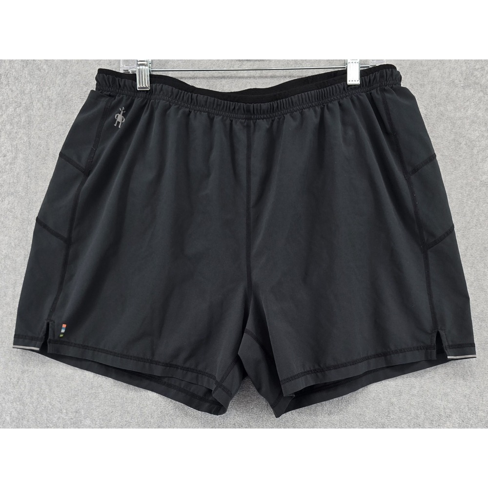 SmartWool Mens Athletic Outdoor Shorts Sz XL Black Lined 5" Inseam Gorpcore Run